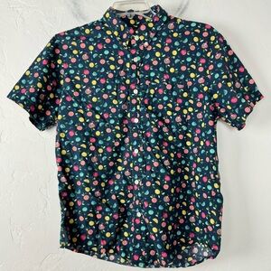 Abercrombie & Fitch Shirt Dress Button Down Top Novelty Fruit‎ Print Food Navy